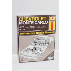 Manuel de réparation pour Chevrolet Monte Carlo de 1970 à 1988 en anglais