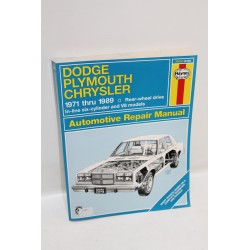 Manuel de réparation pour Dodge pour Chrysler pour Plymouth de 1971 à 1989 en anglais