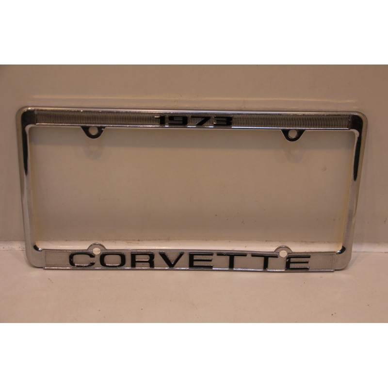 Cadre De Plaque D'Immatriculation Chrome Chevrolet Corvette C3 - Métal Laiton Gravé - Licence Officielle