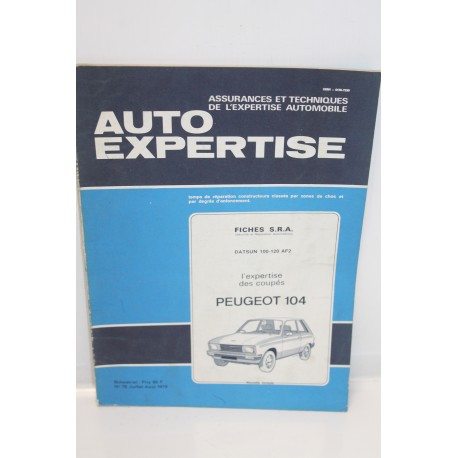 Revue auto Expertise Fiches SRA pour Peugeot 104 - Vintage