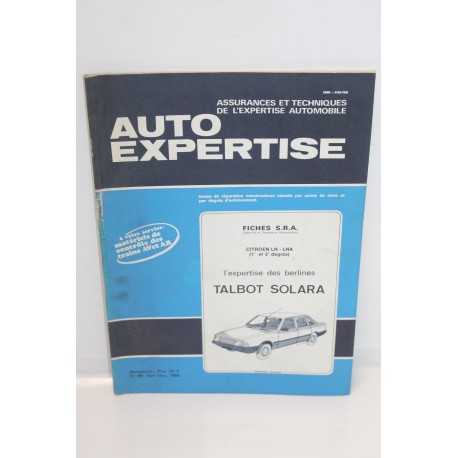 Revue auto Expertise Fiches SRA pour Talbot Solara - Vintage