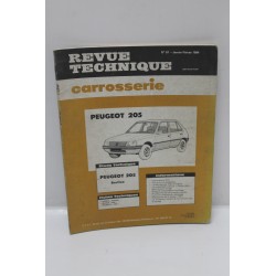 Revue Technique carrosserie pour Peugeot 205 numéro 87 janvier février 1984