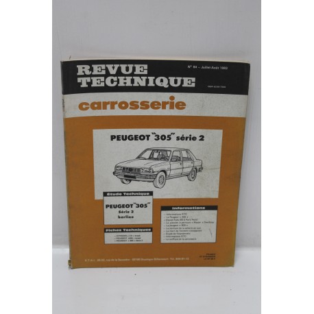 Revue technique Service Carrosserie pour Peugeot 305 numéro 84