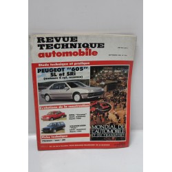 Revue technique automobile pour Peugeot 605 SL et SRI numéro 519 de septembre 1990