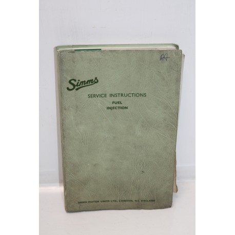 Manuel d’entretiens pompe à injection Simms en anglais -