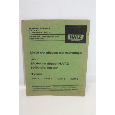 Liste de pièces de rechange moteurs diesel Hatz types e671l