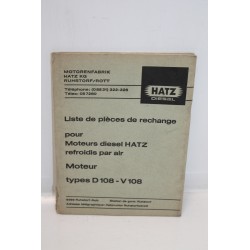 Liste de pièces de rechange moteurs diesel Hatz types d108 – v108