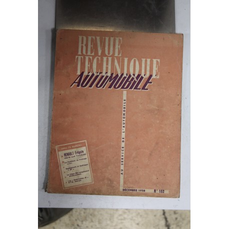 Revues techniques décembre 1958 pour Renault Frégate 1956/58
