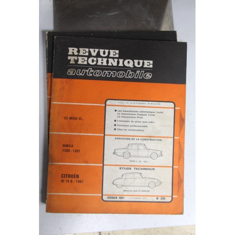 Revues techniques février 1967 n°250 Citroën ID19 B 1967 -