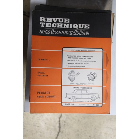 Revues techniques mars 1968 n°263 pour Peugeot 4004/8 confort -