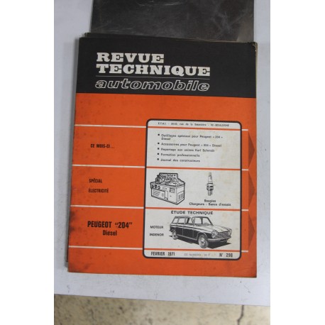 Revues techniques février 1971 n°298 pour Peugeot 204 diesel