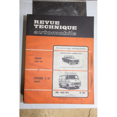 Revues techniques juillet/août 1975 n°347 Citroën C35 essence -