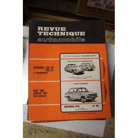 Revues techniques décembre 1975 n°351 Daf 66 et pour Volvo 66