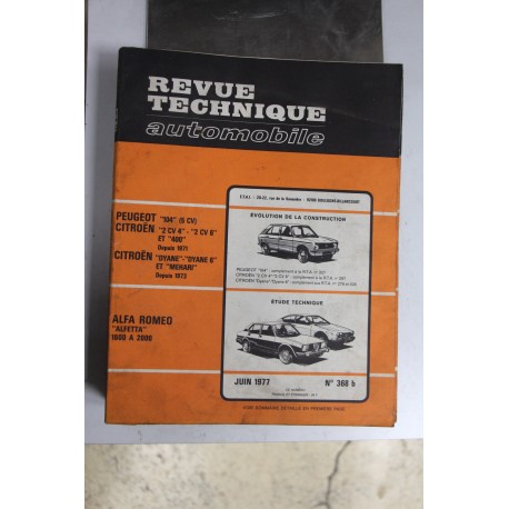 Revues techniques juin 1977 n°368 b pour Alfa Roméo Alfetta