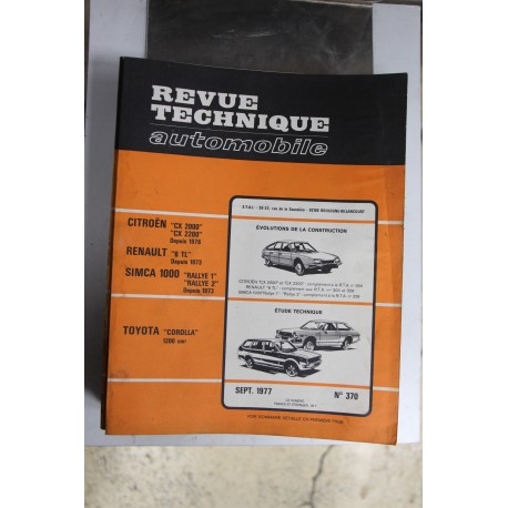 Revues techniques septembre 1977 n°370 pour Toyota Corolla