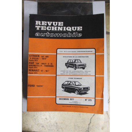 Revues techniques décembre 1977 n°373 pour Ford Fiesta -