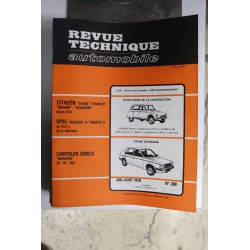 Revues techniques juillet/août 1978 n°380 pour Chrysler pour Simca Horizon LS , GL et GLS