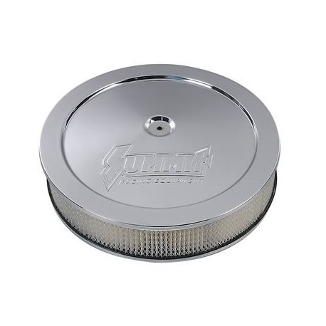 14" CHROME AIR CLEANER WITH LOGO SUMMIT REF SUM-G3001 - Vintage